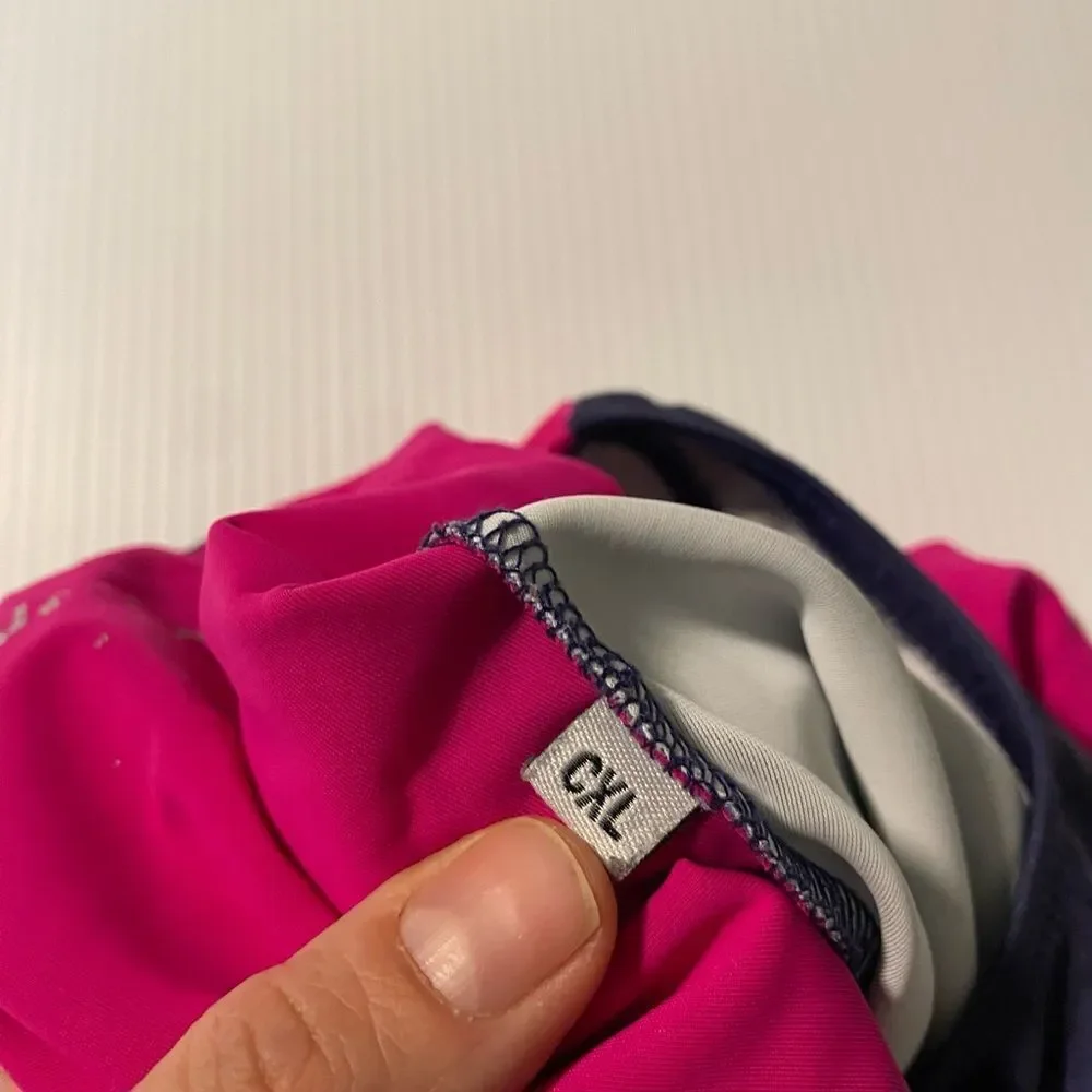 Destira elite gymnastics tank blue hot pink back leotard tiger XLC child